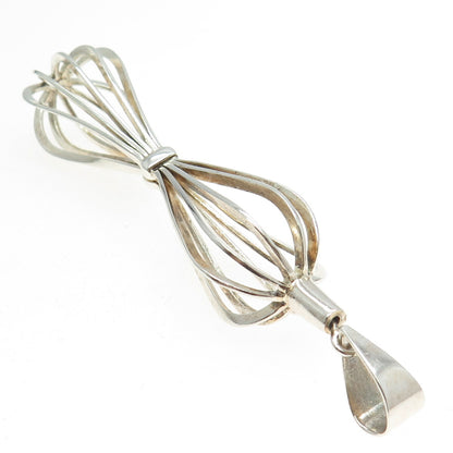925 Sterling Silver Vintage Modernist Hourglass Pendant