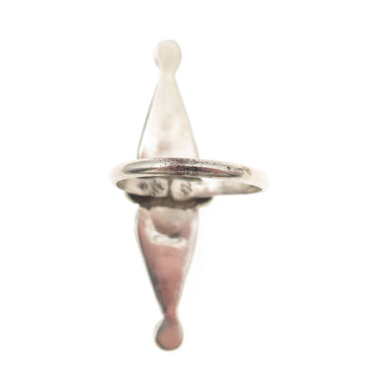 Old Pawn Sterling Silver Vintage Southwestern Turquoise Snake Eye Ring Size 6