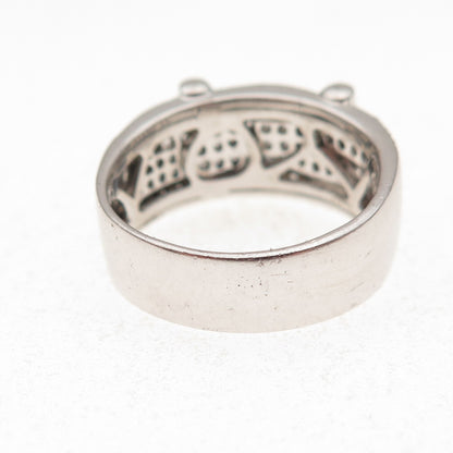 925 Sterling Silver Round-Cut C Z Sparkle Ring Size 7.25