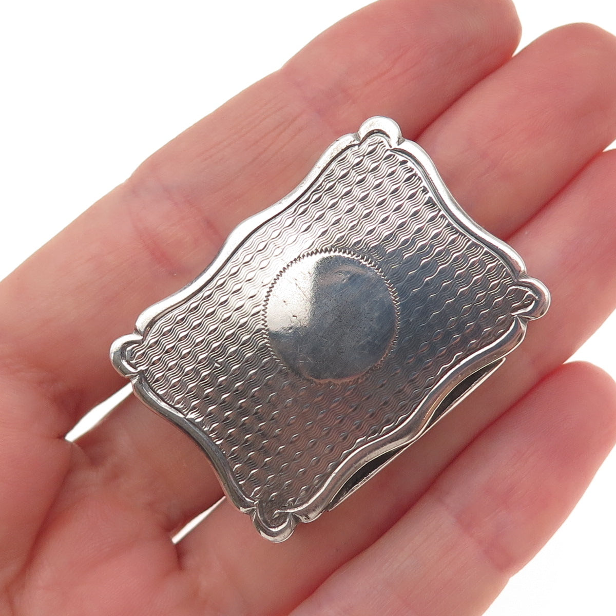 Robert Thornton 925 Sterling Silver Antique 1876 Birmingham Vinaigrette Box