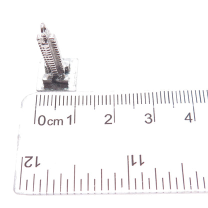 925 Sterling Silver Vintage Place Ville Marie Montreal Mini 3D Charm Pendant