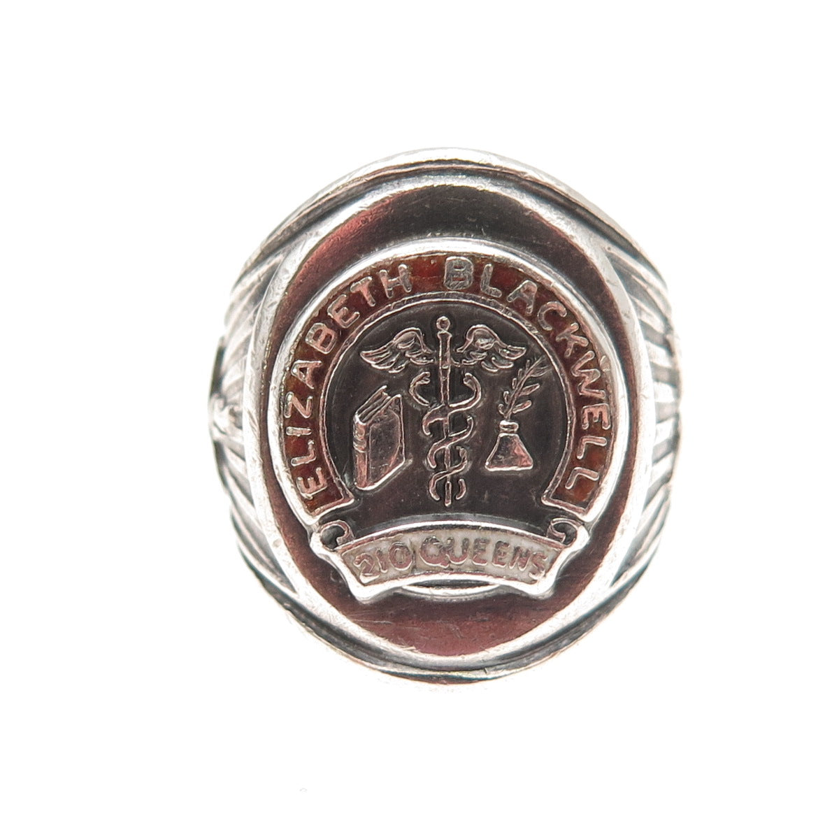 Reed & Co. Sterling Vintage 1969 Enamel Elizabeth Blackwell School Ring Size 6