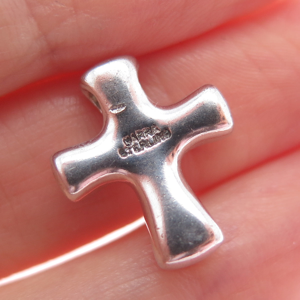 MARRA 925 Sterling Silver Vintage Cross Mini Slide Charm Pendant