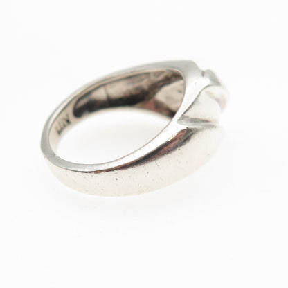 Chapal Zenray 925 Sterling Silver Vintage Modernist Oxidized Ring Size 5