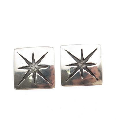 Johnson Ralph Navajo Old Pawn Sterling Silver Vintage Southwestern Sun Cufflinks