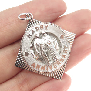 M&M 925 Sterling Silver Vintage "Happy Anniversary" Pendant