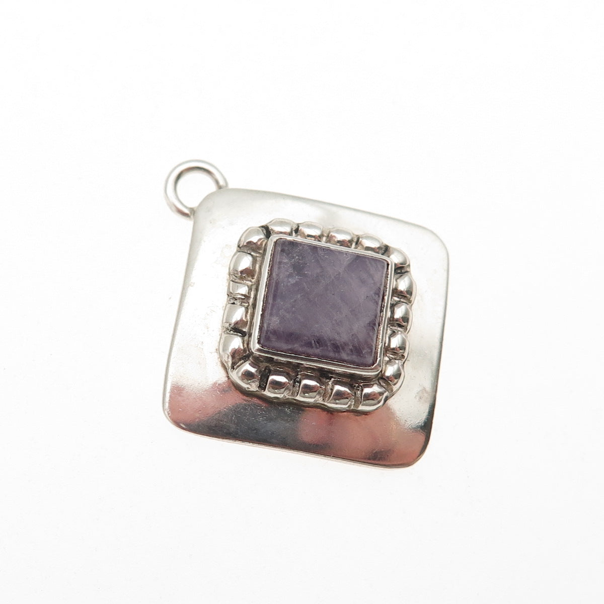 Carol Felley 925 Sterling Silver Vintage 1991 Real Amethyst Charm Pendant
