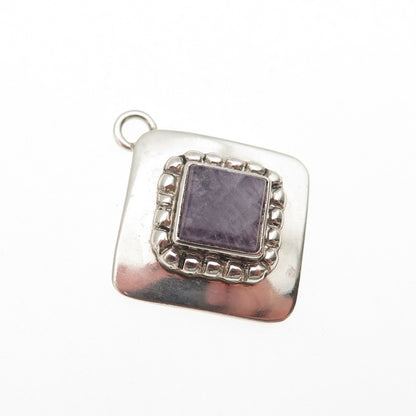Carol Felley 925 Sterling Silver Vintage 1991 Real Amethyst Charm Pendant