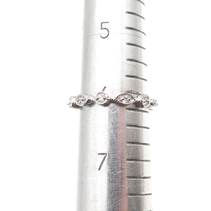 925 Sterling Silver Round-Cut C Z Eternity Band Ring Size 6.25
