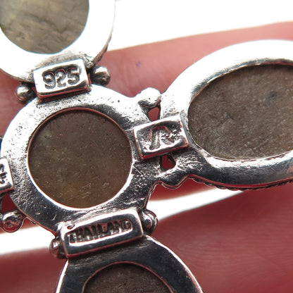 M.R.F. Resources 925 Sterling Silver Vintage Real Labradorite Cross Pendant