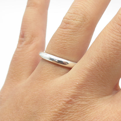 MICHELLE ALBALA 925 Sterling Silver Classic Wedding Band Ring Size 7