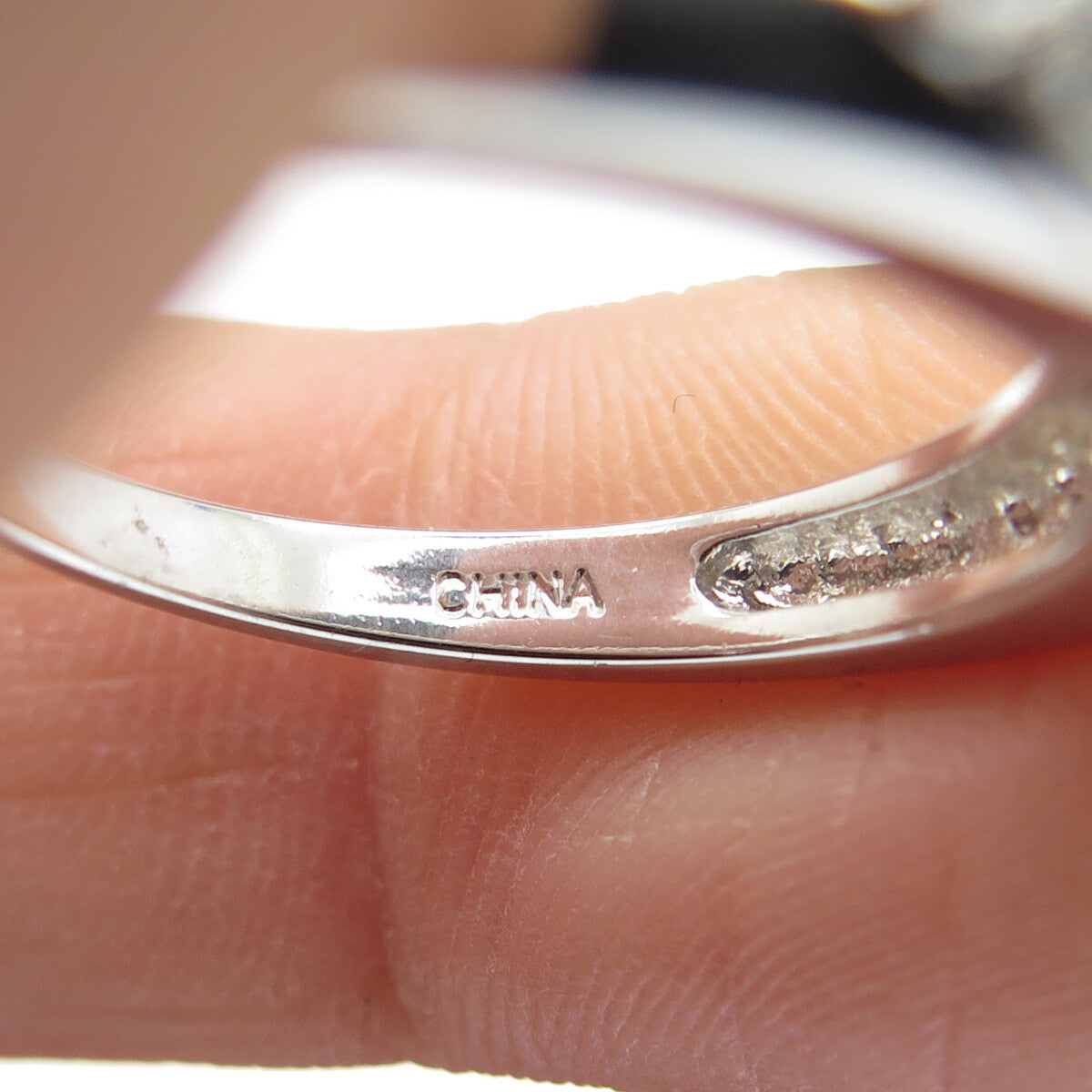 925 Sterling Silver Round & Pear-Cut C Z Engagement Ring Size 7
