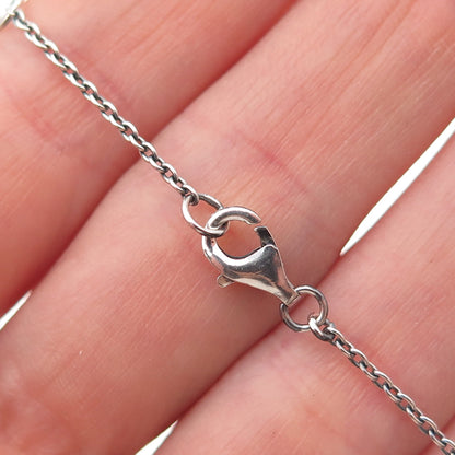 Kit Heath 925 Sterling Silver 2008 Celtic Heart Cable Chain Necklace 16-18"