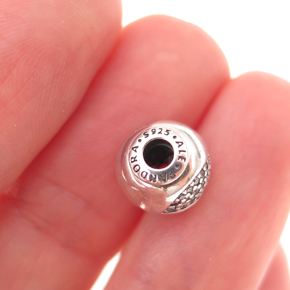 Pandora 925 Sterling Silver C Z Essence Happiness Slide Bead Charm