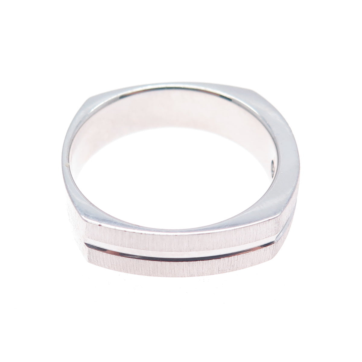925 Sterling Silver Princess-Cut C Z Modernist Band Ring Size 10.5