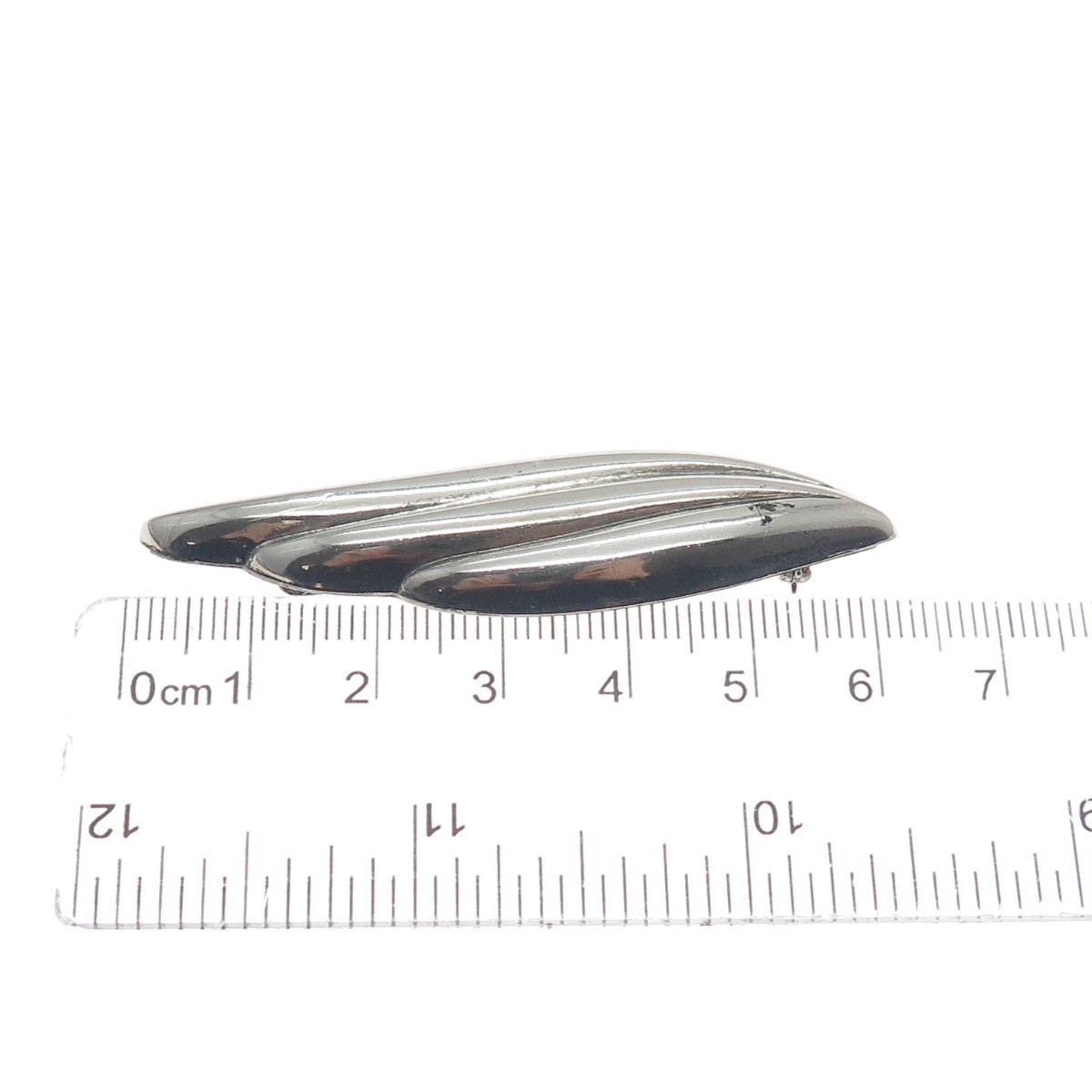 925 Sterling Silver Vintage Modernist Wing Pin Brooch