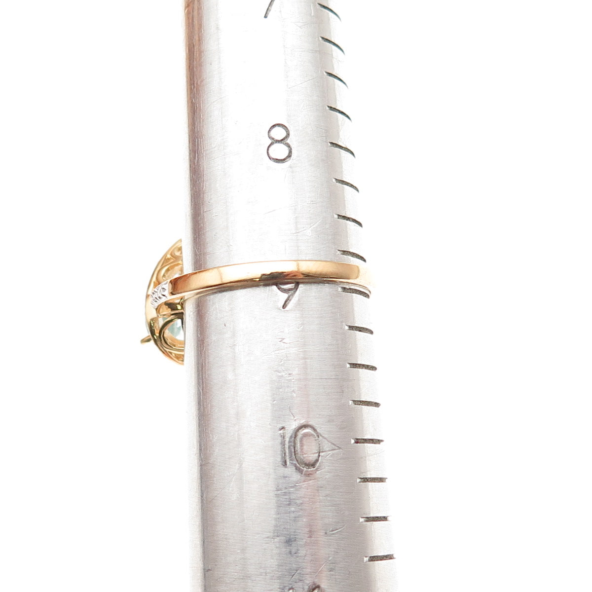 ROSS SIMONS 925 Sterling Gold Plated Real Diamond Accent Blue Topaz Ring Size 9