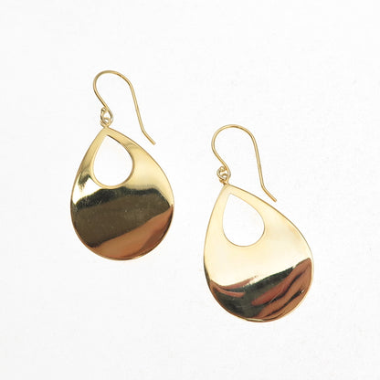 925 Sterling Silver Gold Plated Teardrop Dangle Earrings