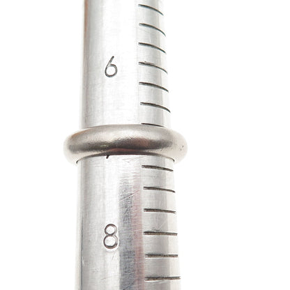 925 Sterling Silver Vintage Real Blue Topaz Modernist Ring Size 7