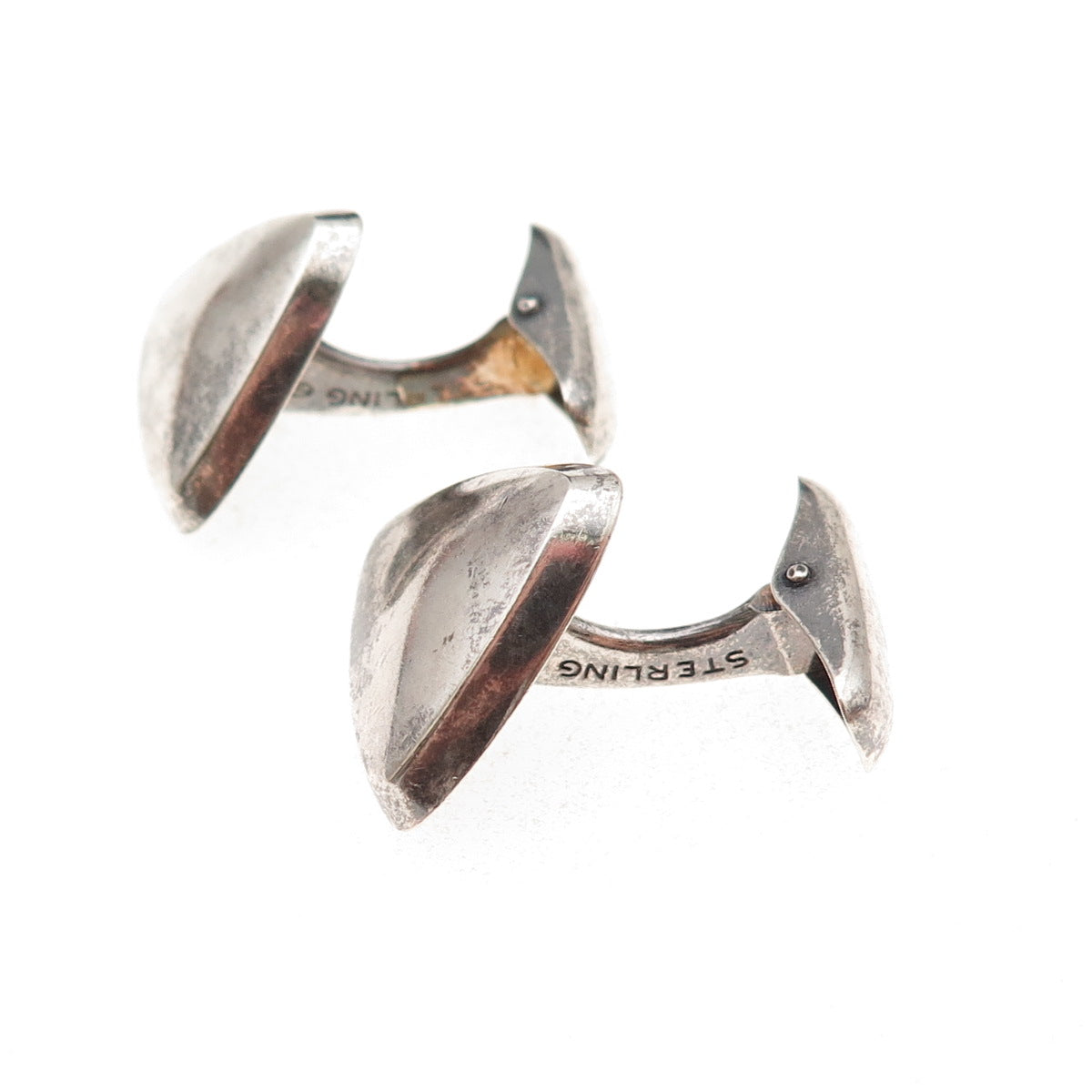 Kupittaan Kulta 925 Sterling Silver Vintage Finland Modernist Triangle Cufflinks