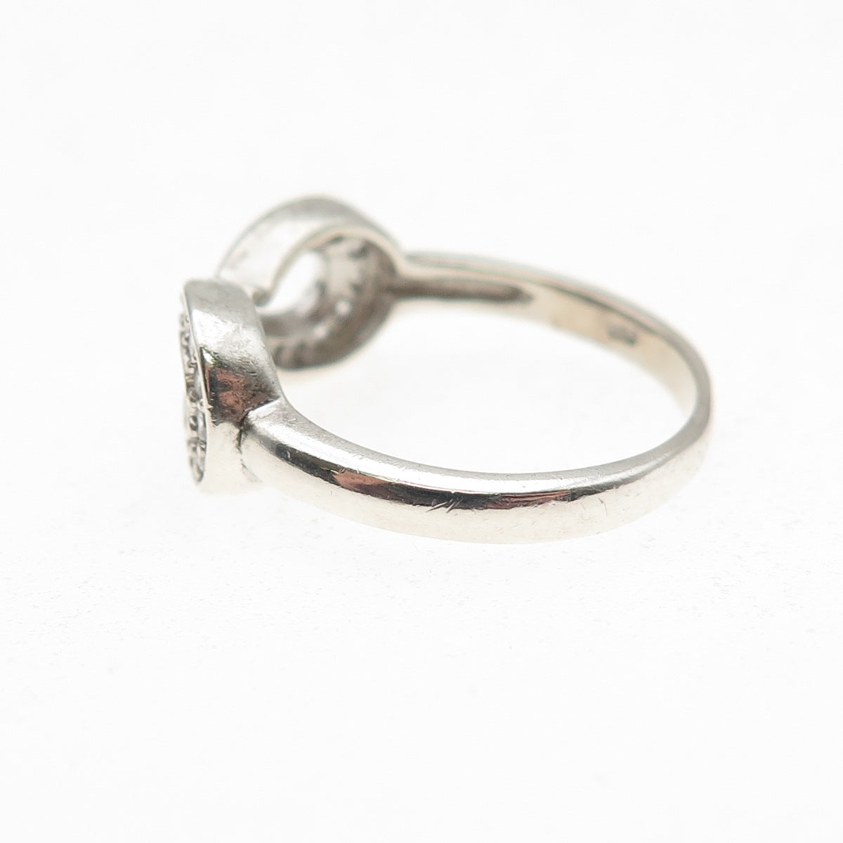 925 Sterling Silver Round-Cut C Z Infinity Ring Size 6.5