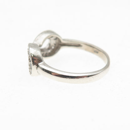 925 Sterling Silver Round-Cut C Z Infinity Ring Size 6.5