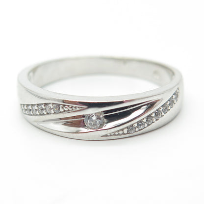 925 Sterling Silver Pave C Z Ring Size 11.25