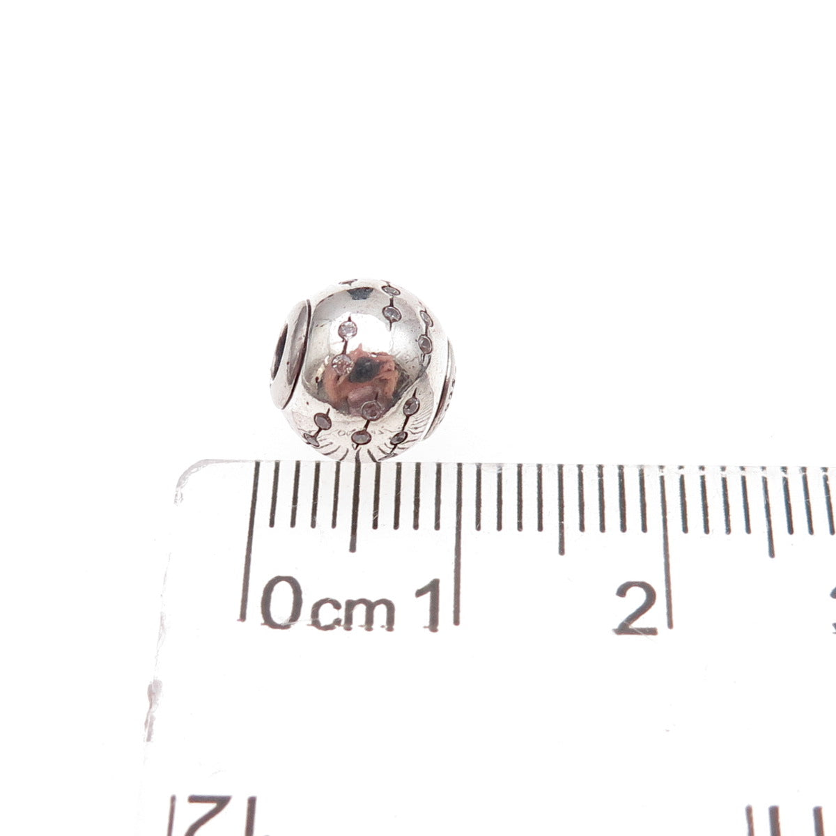 Pandora 925 Sterling Silver C Z Essence Trust Slide Bead Charm