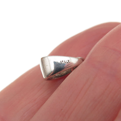 Milor Sterling Silver Vintage Italy Fleur de Lis Cross Filigree Charm Pendant