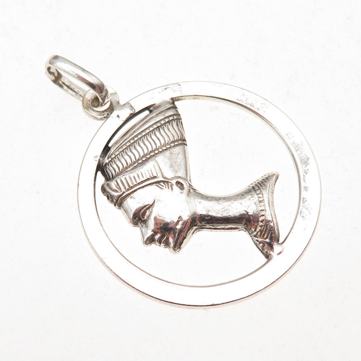 925 Sterling Silver Vintage Italy Egyptian Nefertiti Charm Pendant