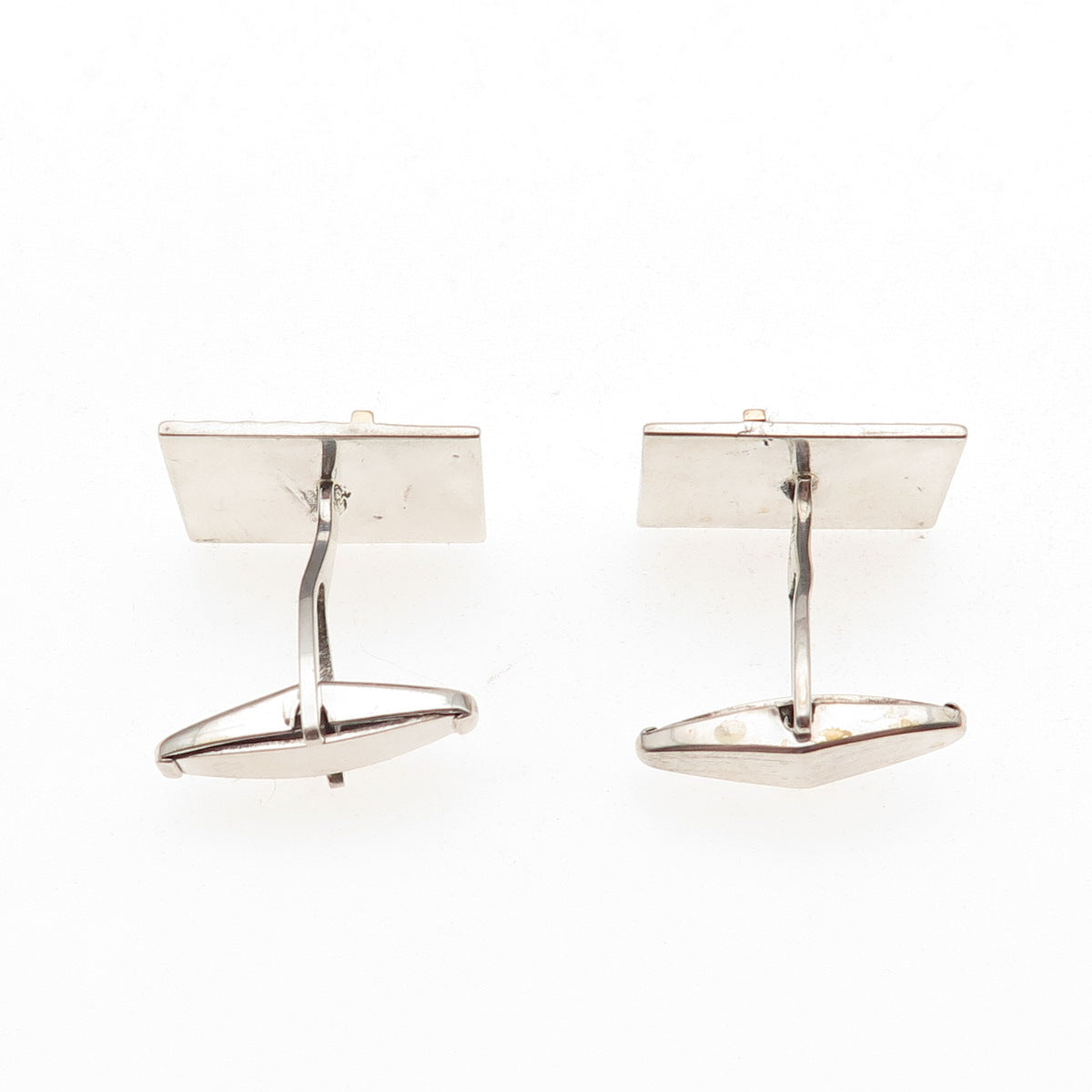 L&M Jewelry 925 Sterling Silver 14K Gold Vintage Ribbed Cufflinks