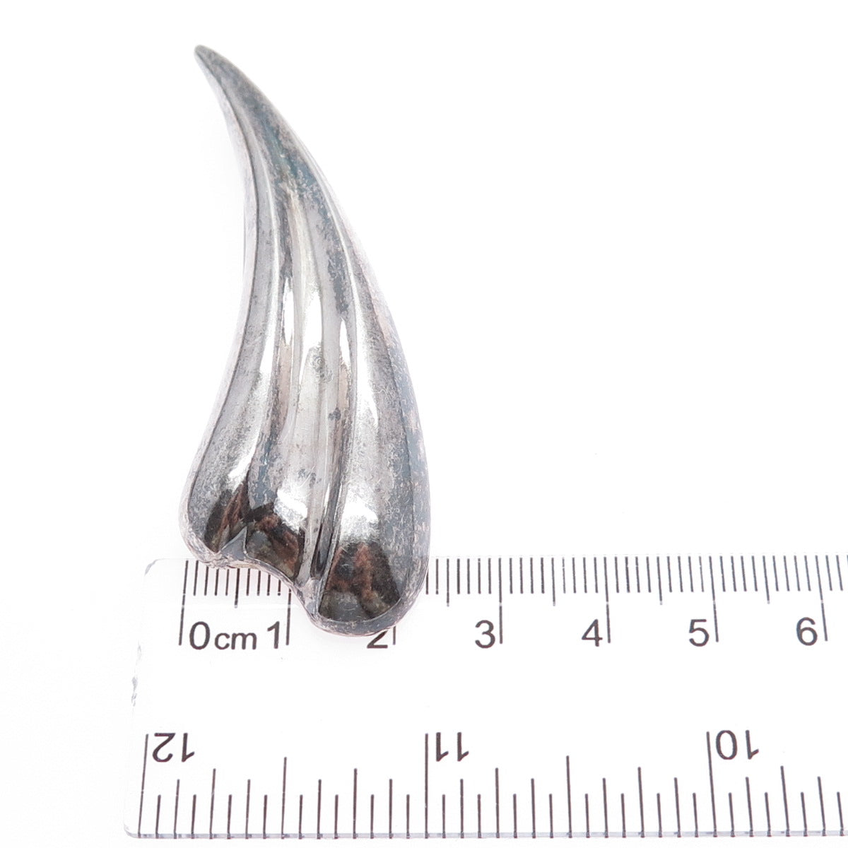 BAYANIHAN 925 Sterling Silver Vintage Modernist Claw Oxidized Pin Brooch