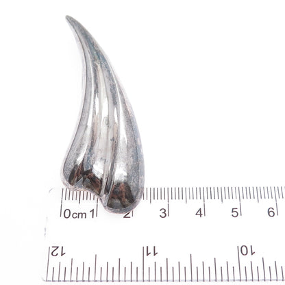 BAYANIHAN 925 Sterling Silver Vintage Modernist Claw Oxidized Pin Brooch
