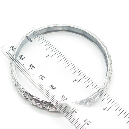 925 Sterling Silver Vintage Ornate Bangle Bracelet 7.5"