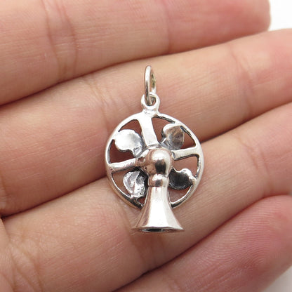 SHUBE 925 Sterling Silver Vintage Table Fan 3D Charm Pendant