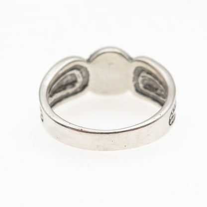 Shube 925 Sterling Silver Vintage Real Lapis Oxidized Ring Size 8.25
