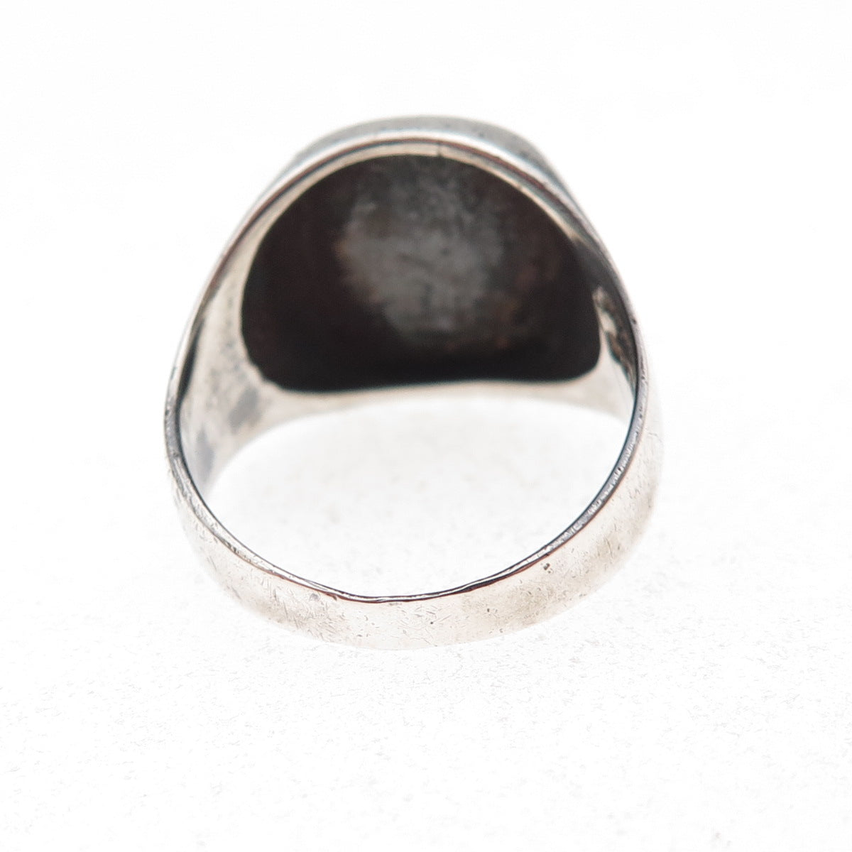 925 Sterling Silver Vintage Oxidized Signet Ring Size 7.25