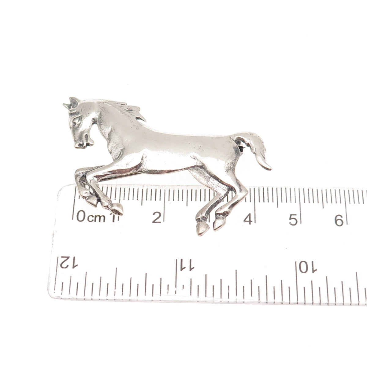 925 Sterling Silver Vintage Wild Horse Oxidized Pin Brooch
