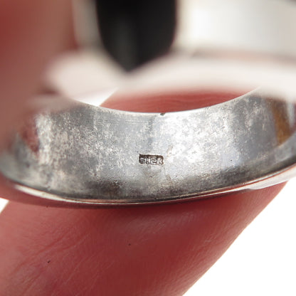 925 Sterling Silver Vintage Cross Oxidized Ring Size 10.25