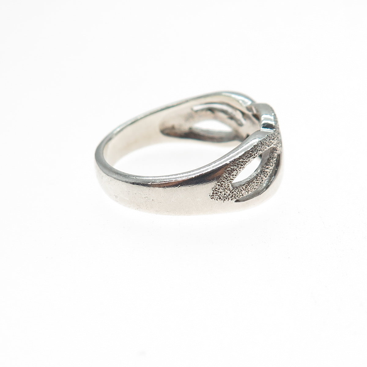 925 Sterling Silver Vintage Braided Ring Size 8