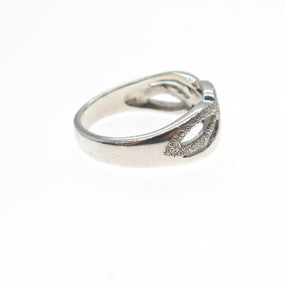 925 Sterling Silver Vintage Braided Ring Size 8
