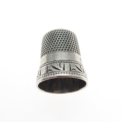 KETCHAM & MCDOUGALL 925 Sterling Silver Antique Engraved Sewing Thimble Size 8