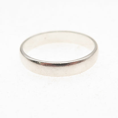 925 Sterling Silver Vintage Classic Wedding Oxidized Band Ring Size 8