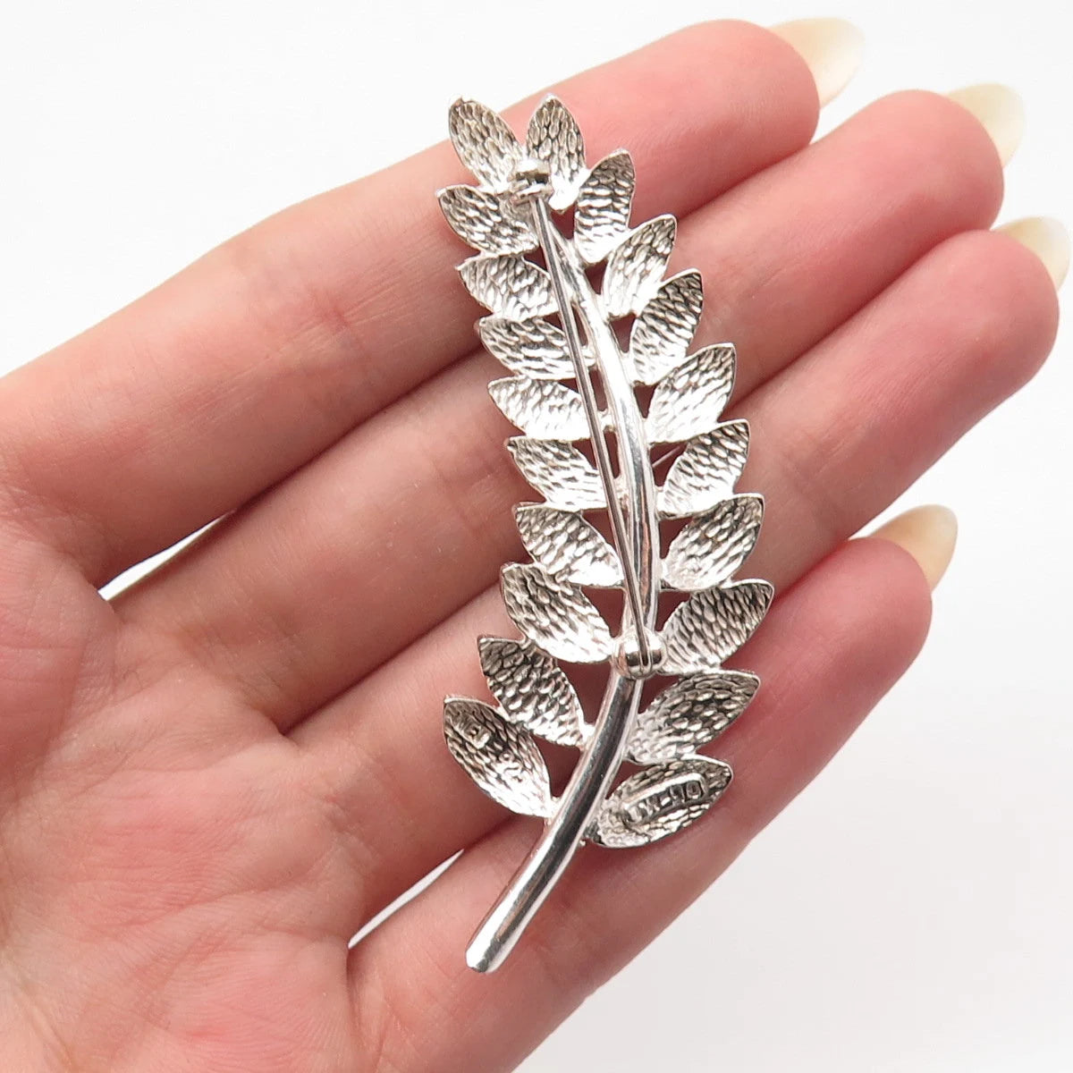 925 Sterling Silver Vintage Mexico Leaf Pin Brooch