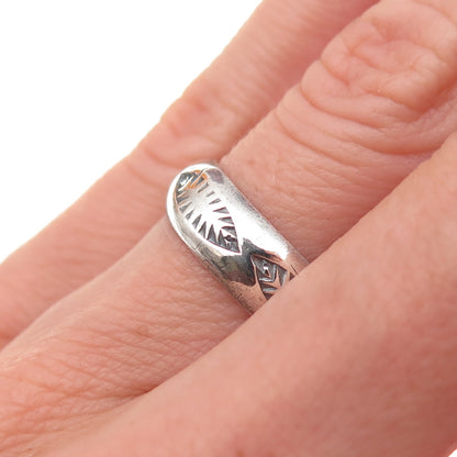 Lee McCray Navajo Old Pawn 925 Sterling Silver Vintage Tribal Band Ring Size 5.5