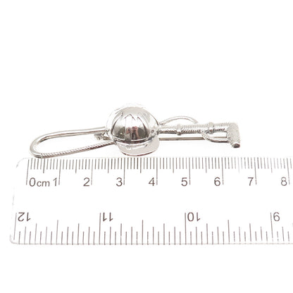 925 Sterling Silver Vintage Jockey Cap & Horse Riding Crop Pin Brooch