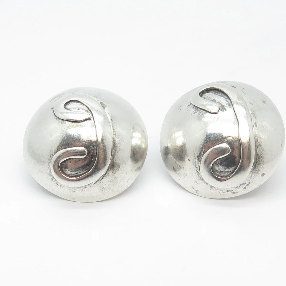 925 Sterling Silver Vintage Round Button Cufflinks