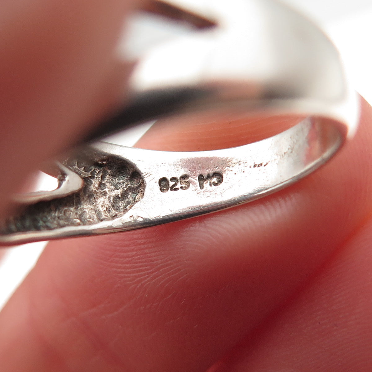 Charles Winston 925 Sterling Silver Vintage Modernist Interlocked Ring Size 8