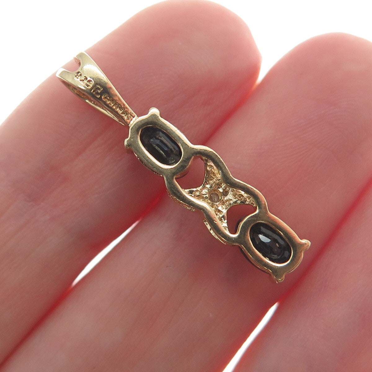 ROSS SIMONS 925 Sterling Silver Gold Plated Real Gold Plated & Sapphire Pendant