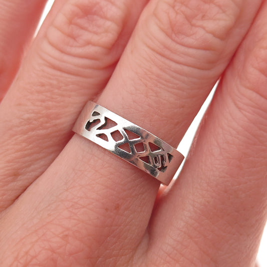925 Sterling Silver Vintage 2006 Oxidized Band Ring Size 7.25